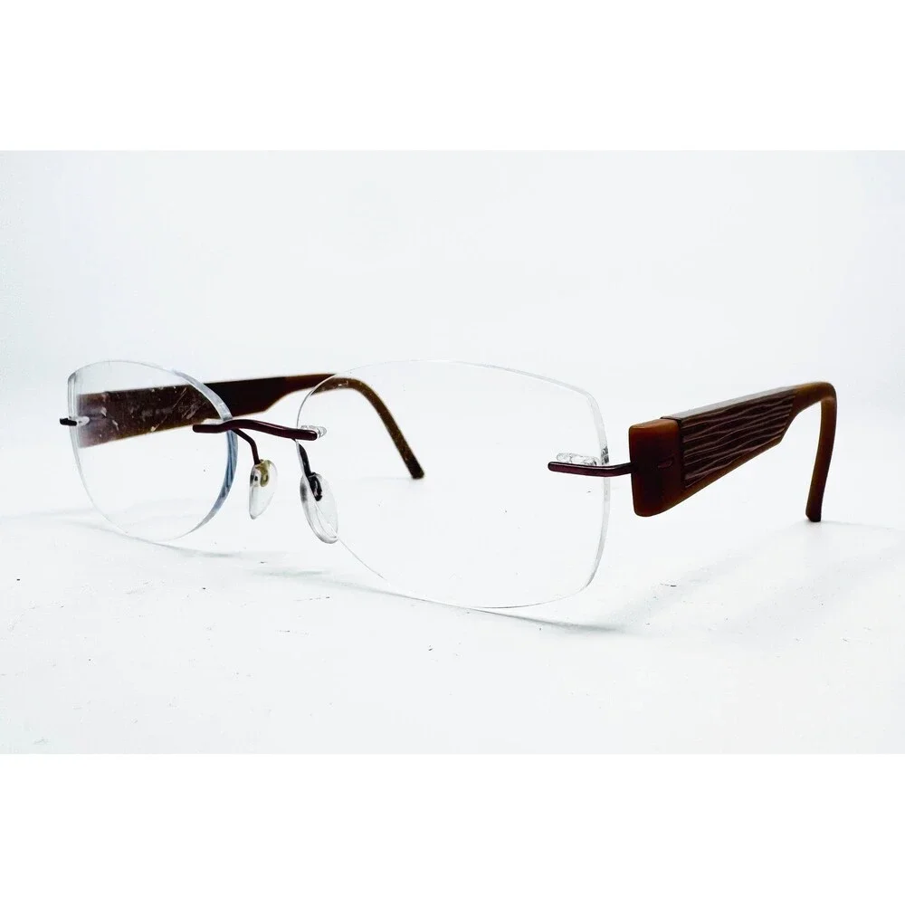 Silhouette Eyeglasses Mens Brown Rimless Austria 4452 40 6052 17 130